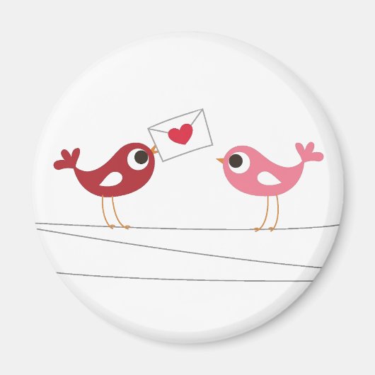 Aimant Carte d'amour pour les oiseaux (Devant)