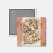 Aimant Carte d'anniversaire vintage (Recto/Verso)