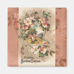 Aimant Carte d'anniversaire vintage