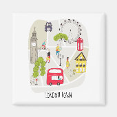 Aimant Carte d'Artsy Londres Angleterre monuments (Devant)