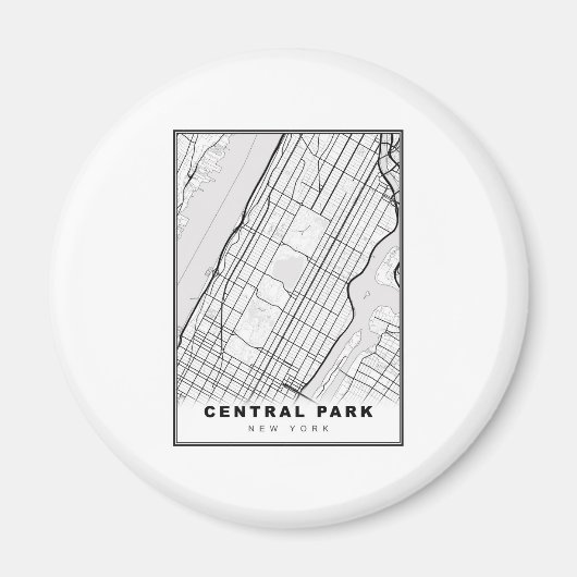 Aimant Carte de Central Park Manhattan (Devant)