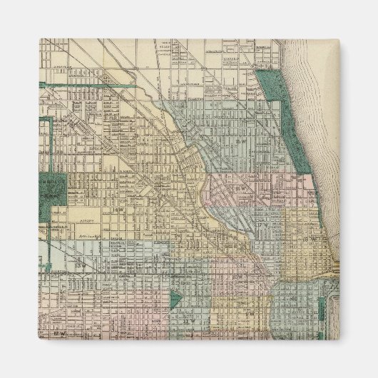 Aimant Carte de Chicago City (Devant)