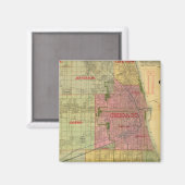 Aimant Carte de Chicago et de ses environs par Blanchard (Recto/Verso)