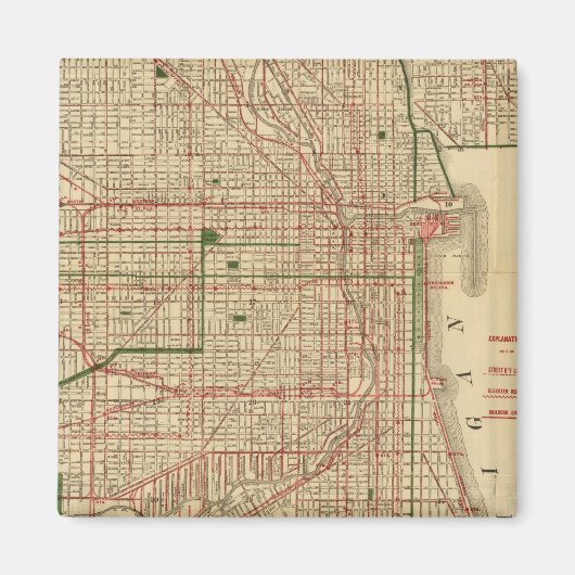 Aimant Carte de Chicago par Blanchard (Devant)