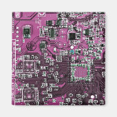 Aimant Carte de circuit Geek d'ordinateur violet (Devant)