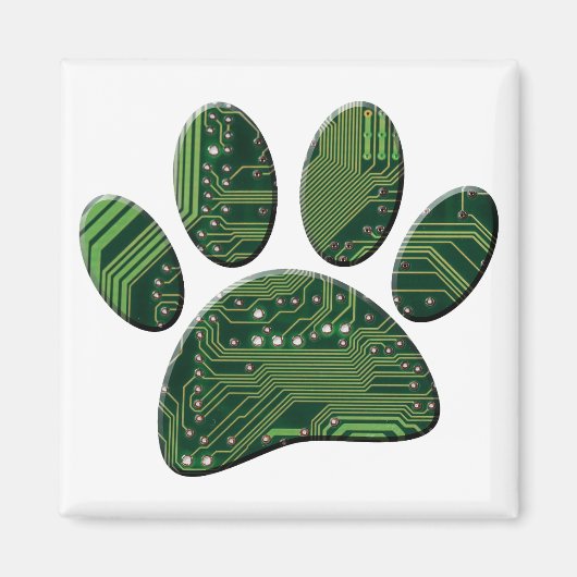 Aimant Carte de circuit Pawprint Dog (Devant)