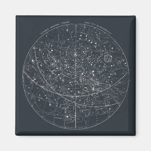 Aimant Carte de constellation vintage (Devant)