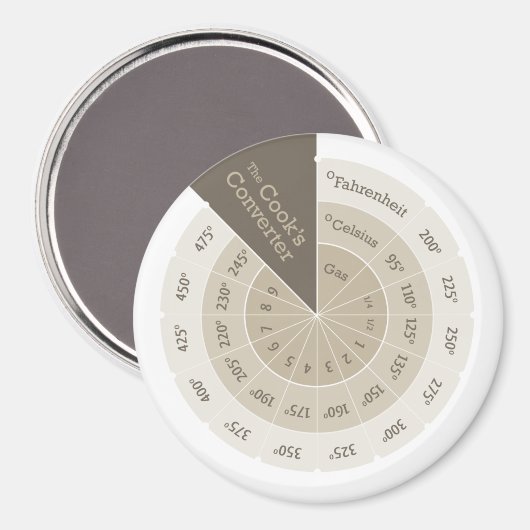 Aimant Carte de conversion Celsius to Fahrenheit Tan (Recto/Verso)