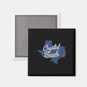 Aimant Carte de Crystal Beach Texas Tx (Recto/Verso)