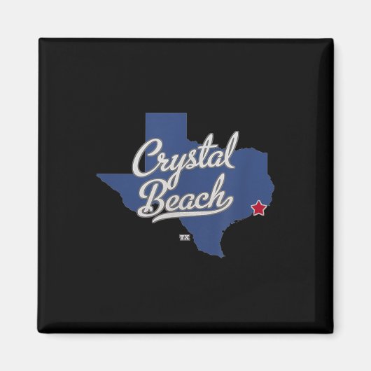 Aimant Carte de Crystal Beach Texas Tx (Devant)