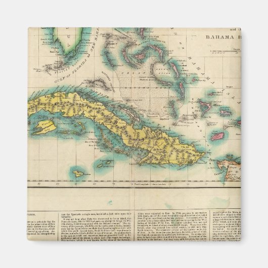 Aimant Carte De Cuba Et Des Îles Bahama (Devant)