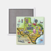 Aimant Carte de dessin du Texas (Recto/Verso)