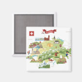 Aimant Carte de dessin Suisse (Recto/Verso)
