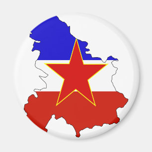 Aimant Carte de drapeau de la Yougoslavie