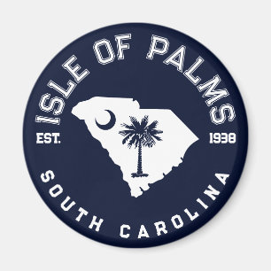 Aimant Carte de drapeau de l'île de Palms Caroline du Sud