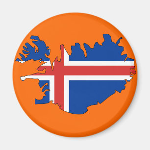 Aimant Carte de drapeau de l'Islande