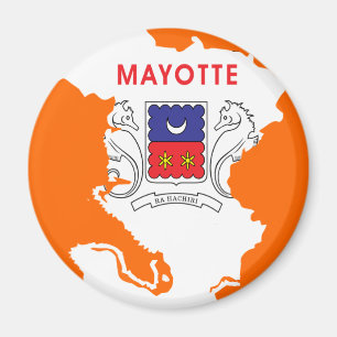 Aimant Carte de drapeau de Mayotte