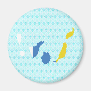 Aimant Carte de drapeau des Îles Canaries normale