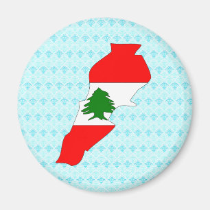 Aimant Carte de drapeau du Liban normale