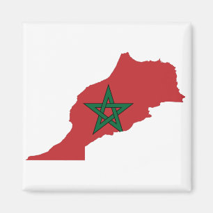 Aimant Carte de drapeau du Maroc