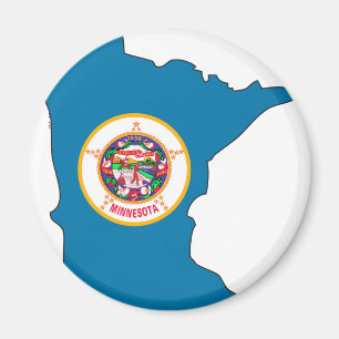 Aimant Carte de drapeau du Minnesota