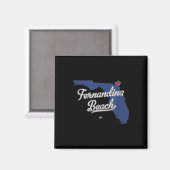 Aimant Carte de Fernandina Beach Floride Fl (Recto/Verso)