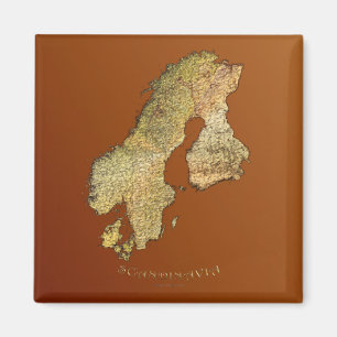 Aimant Carte de la cartographie scandinave