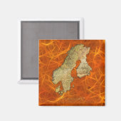 Aimant Carte de la cartographie scandinave (Recto/Verso)