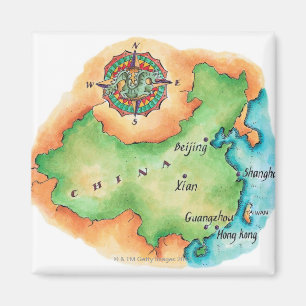 Aimant Carte de la Chine