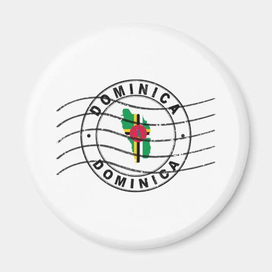 Aimant Carte de la Dominique, Timbre de passeport postal (Devant)