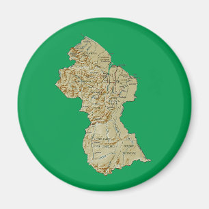 Aimant Carte de la Guyane aimantée