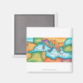 Aimant Carte de la mer Méditerranée (Recto/Verso)