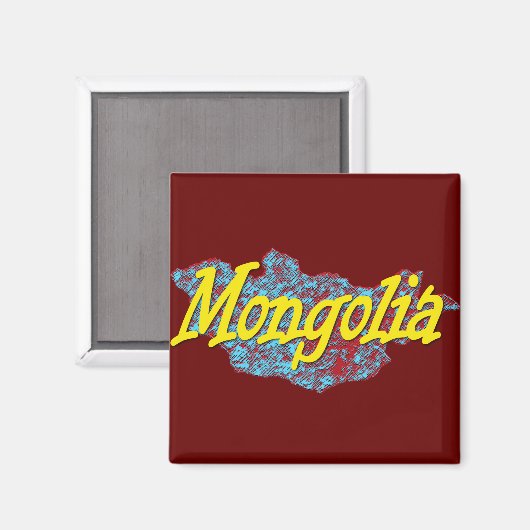 Aimant Carte de la Mongolie (Recto/Verso)