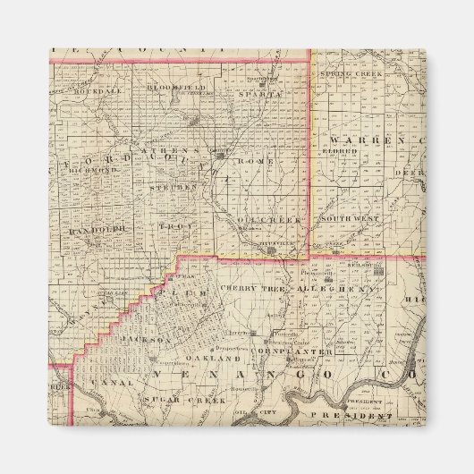 Aimant Carte de la région pétrolière de Pennsylvanie (Devant)