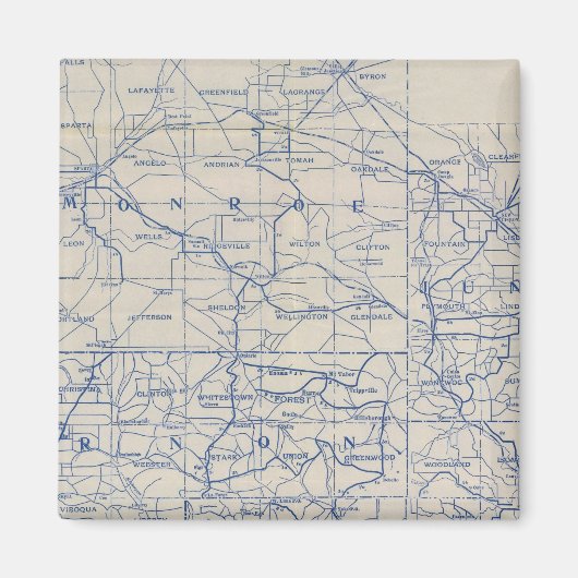 Aimant Carte de la route cyclable du Wisconsin (Devant)