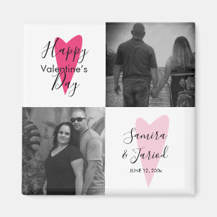 Aimant Carte de la Saint-Valentin avec collage de photos 