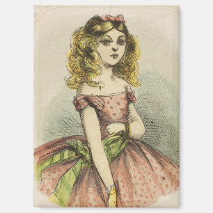 Aimant Carte de la Saint-Valentin romantique rétro, 19e s
