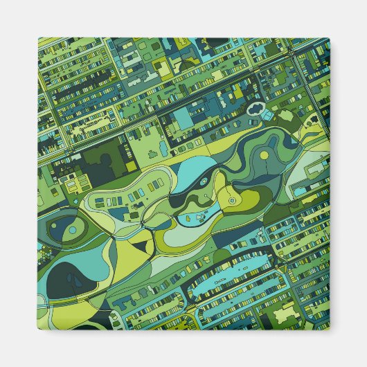 Aimant Carte de la structure de la ville d'Amsterdam (Devant)