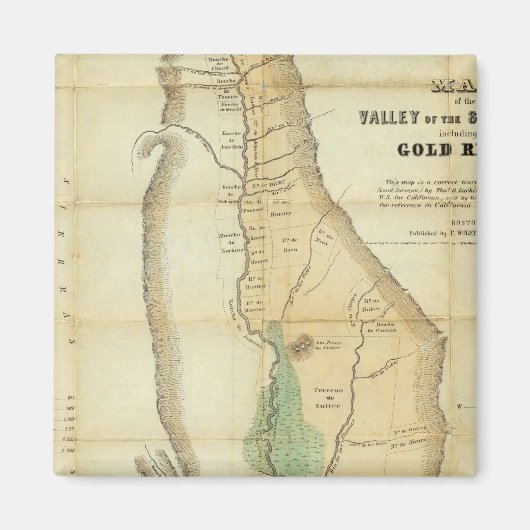 Aimant Carte de la Vallée du Sacramento (Devant)