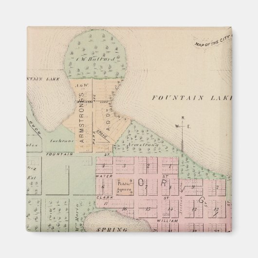 Aimant Carte de la ville d'Albert Lea, Minnesota (Devant)