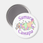 Aimant Carte de la ville de Samara (Recto/Verso)