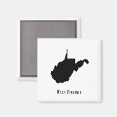 Aimant Carte de la Virginie-Occidentale - Moderne noir et (Recto/Verso)