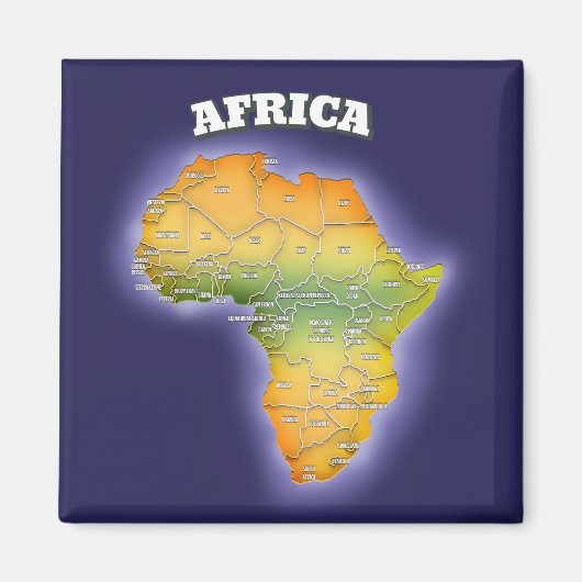 Aimant Carte de l'afrique (Devant)
