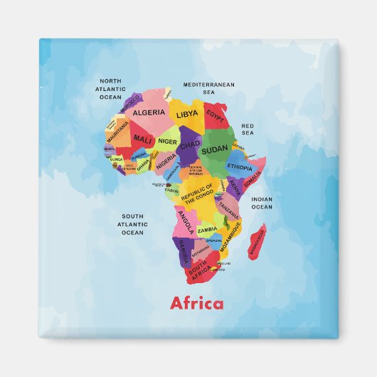 Aimant Carte de l'Afrique (Devant)