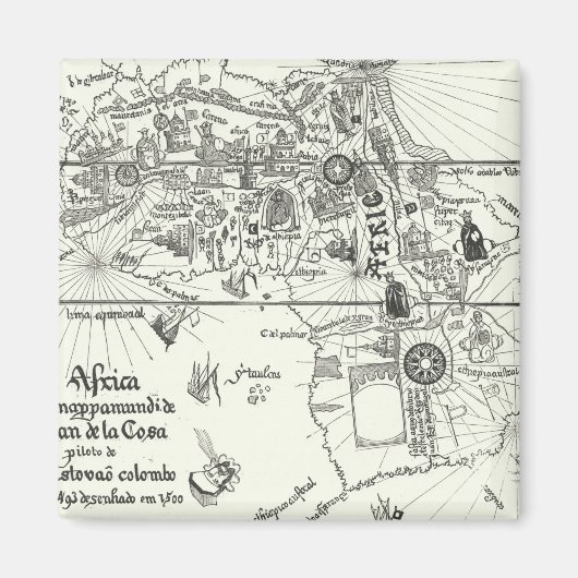 Aimant Carte de l'Afrique | 1500 (Devant)