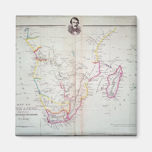 Aimant Carte de l'Afrique du Sud illustrant (Devant)