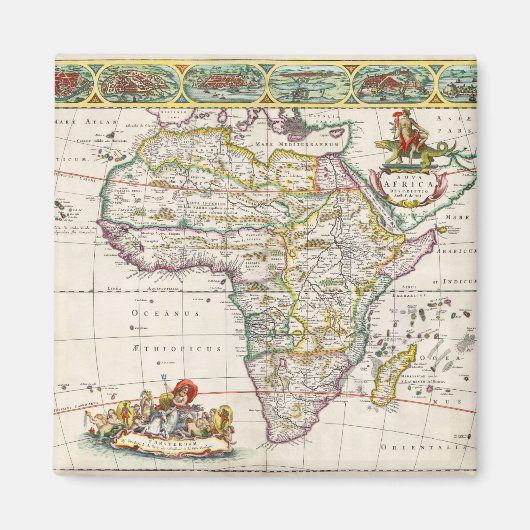Aimant Carte de l'Afrique | Nouvelle-Afrique (Devant)