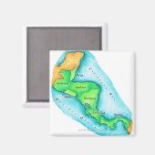 Aimant Carte de l'Amérique centrale (Recto/Verso)