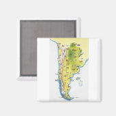 Aimant Carte de l'Amérique du Sud (Recto/Verso)