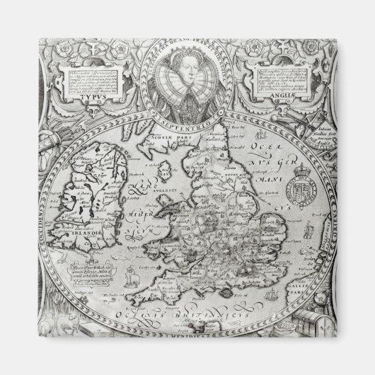 Aimant Carte de l'Angleterre pendant le règne de (Devant)